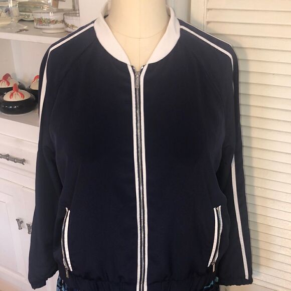 80s Style Zip Up Roller Skate 🛼 Lightweight Varsity Jacket 2 Secure Zip Pockets - Picture 1 of 17
